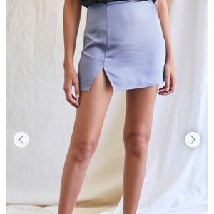 Blue Silky Mini Skirt